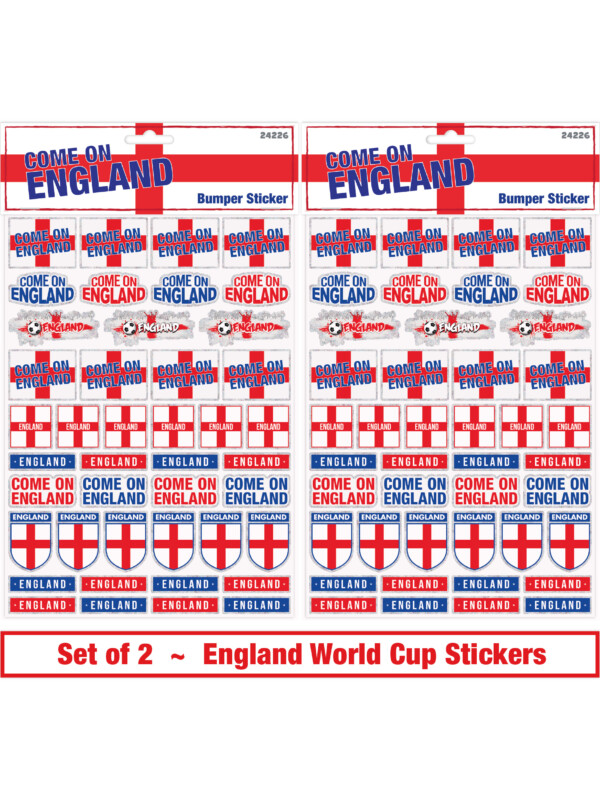 England World Cup Stickers - Twin Pack